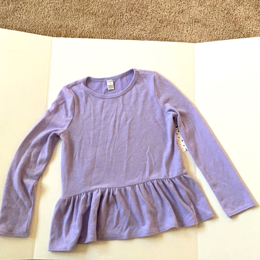 Harper Canyon Purple/ liliac soft luxe peplum tshirt NWT girls 8
